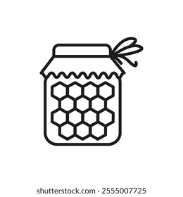 Honey jar icon Simple thin line flat symbol