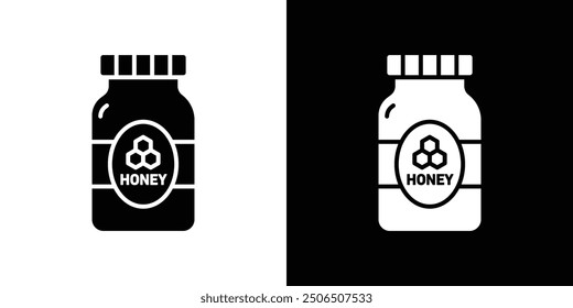 Honey jar icon Thin line illustration set