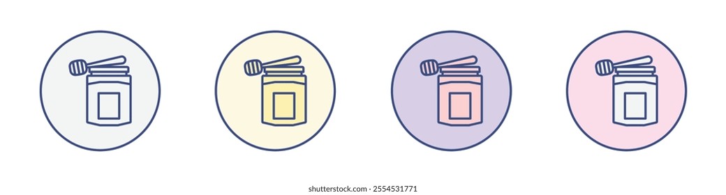 Honey jar icon Thin line flat illustration