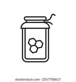 Honey jar icon Thin line art collection