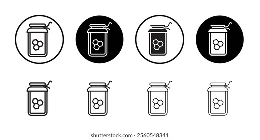 Honey jar icon Thin line flat illustration