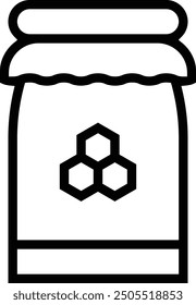 icono de tarro de miel. Diseño de estilo lineal delgado aislado sobre fondo blanco