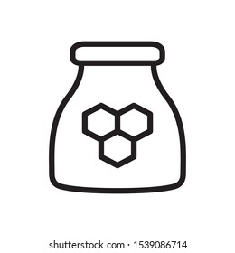 Honey jar icon in trendy outline style design. Vector graphic illustration. Suitable for website design, logo, app, and ui. Editable vector stroke. EPS 10.