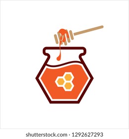 Honey Jar Icon Vector Art Illustration