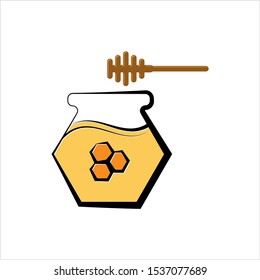 Honey Jar Icon Vector Art Illustration