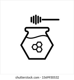 Honey Jar Icon Vector Art Illustration