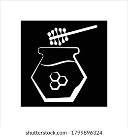 Honey Jar Icon Vector Art Illustration