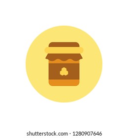 Honey Jar Icon Vector Illustration in Flat Style for Any Purpose