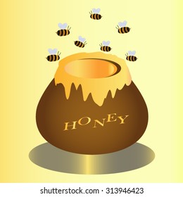 Honey jar . Illustracion