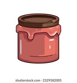 Honey jar illustration with hand drawn icon isolated