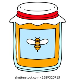 honey jar illustration hand drawn isolated vector