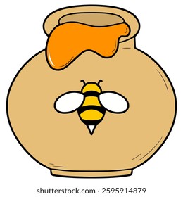 honey jar illustration hand drawn isolated vector