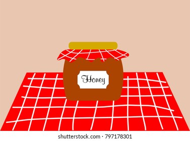 Honey in a jar illustration vector