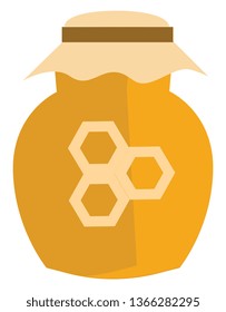 Honey in a jar illustration vector on white background