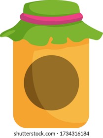 Honey in jar, illustration, vector on white background