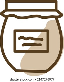 Honey jar, illustration, vector on a white background.