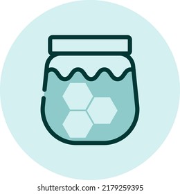 Honey jar, illustration, vector on a white background.