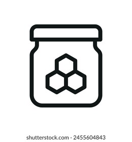 Honey jar isolated icon, honeypot vector symbol with editable stroke