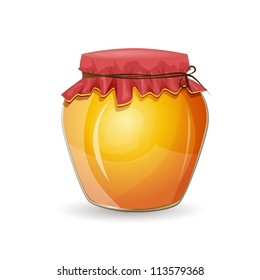 Honey jar isolated on white