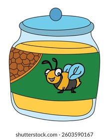 Honey in jar isolated on white background