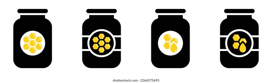 Honey jar. Honey jam icon, vector illustration