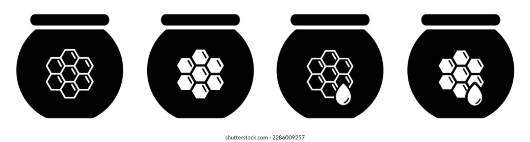 Honey jar. Honey jam icon, vector illustration