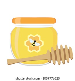 Honey jar label. Vector