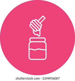 Honey Jar line circle icon vector image. Can also be used for web apps, mobile apps and print media.
