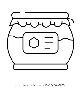 honey jar line icon vector. honey jar sign. isolated contour symbol black illustration