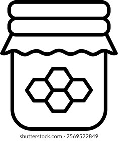 Honey Jar Line Vector Icon Design