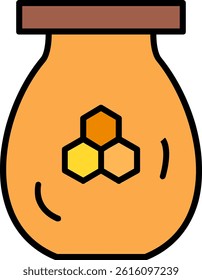 Honey Jar Line Vector Icon Design