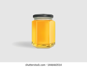 Honey Jar Mockup Realistic Vector Illustration