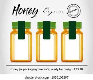 Honey jar mockup vector, ready for design