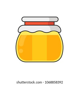 A honey jar on an isolated white background. Vector illustration