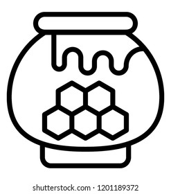 Honey jar on white background