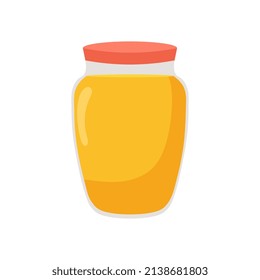 Honey jar on white background. Vector illustration. 