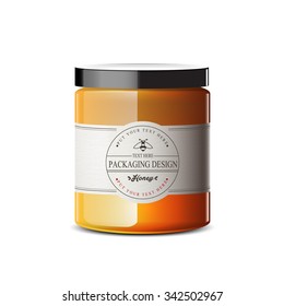 honey jar on white background vector design