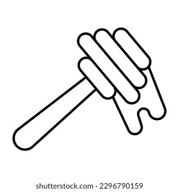 Honey Jar Outline bold Vector Icon which can be easily modified or Edited 
