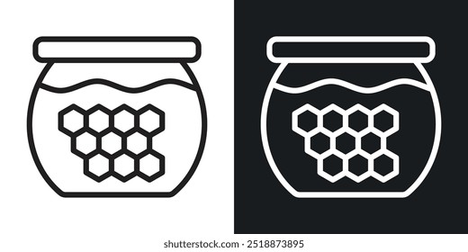 Honey jar outlined icon vector collection.