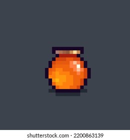 honey jar in  pixel art style