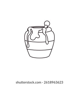 honey jar pot ceramic vase vector emoji illustration symbol sign icon 