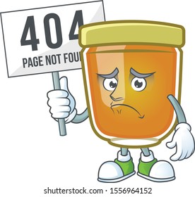 Honey in jar with pouting bring board character shape.