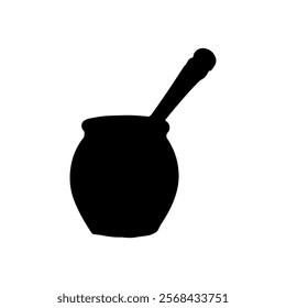 Honey jar silhouette icon vector design.
