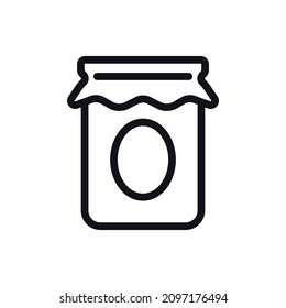 Honey jar simple line vector icon.
