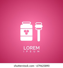 honey jar and spoon icon