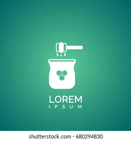 honey jar and spoon icon