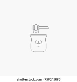 honey jar and spoon icon