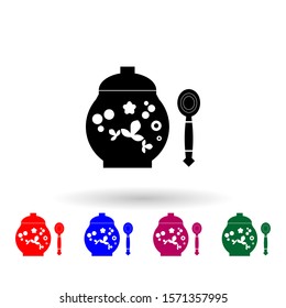 Honey jar with a spoon multi color icon. Simple glyph, flat vector of russia icons for ui and ux, website or mobile application