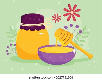 honey jar and spoon rosh hashanah