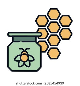 A honey jar symbolizing organic farming methods